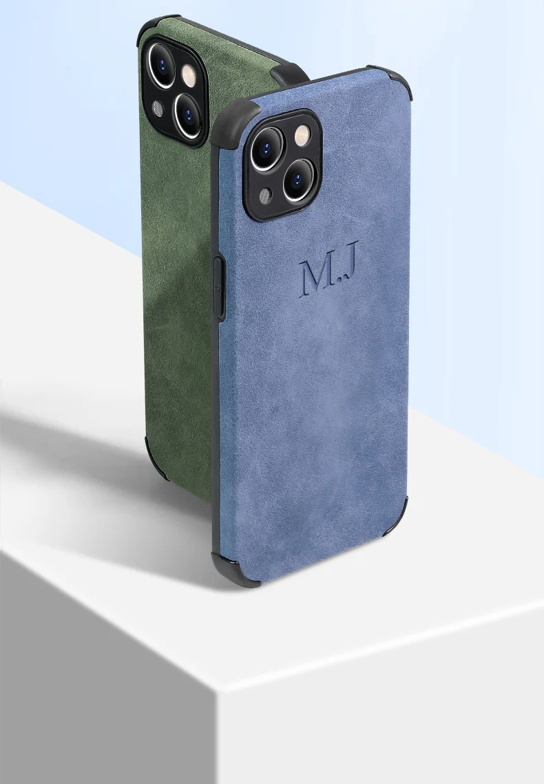 Personalized Customized Name Initals Letters Lambskin Case For iPhone 16 14 13 12 11 Pro Max Plus Shockproof Luxury Cover