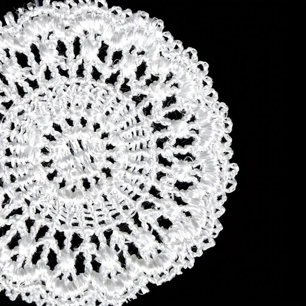 2pcs Knitting Miniatures Table Placemat Furniture Lace Knitting Table Placemat White Simulative Dollhouse Table Placemat