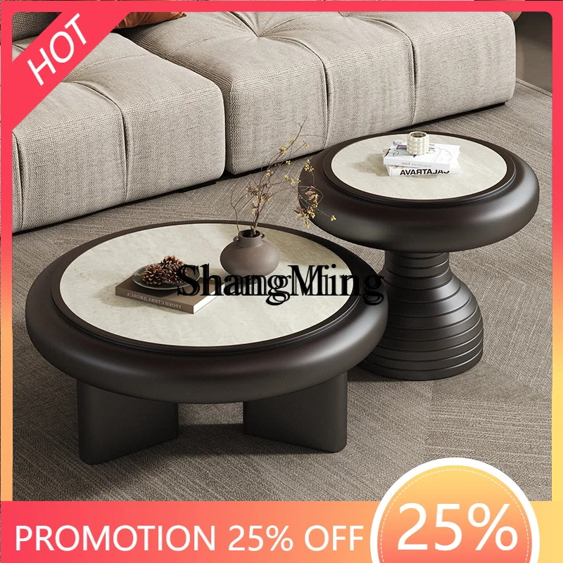 

SM new retro minimalist round coffee table combination home modern simple coffee table