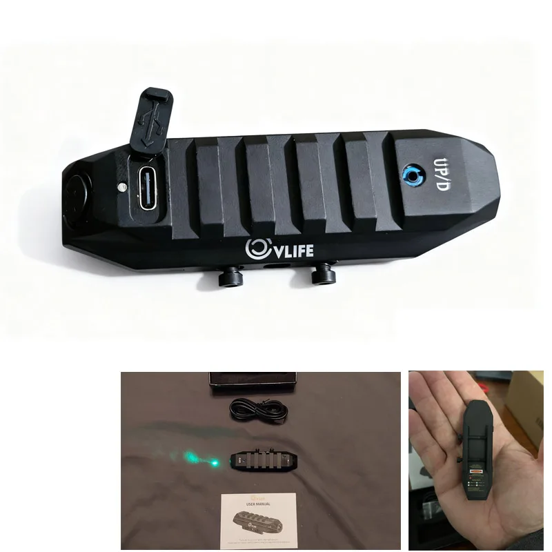 

Tactical Green Laser Sight Picatinny Rial Low Profile Mini Rifle Laser Sight with Strobe Mode Rechargeable Hunting Accessory