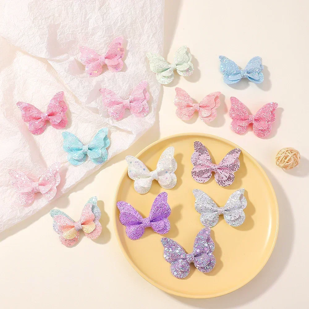 

5Pcs/Set Colorful Sequin Hair Clips Butterfly Princess Girls Headwear Children's HairClips Baby Hair Accessories Wholesale