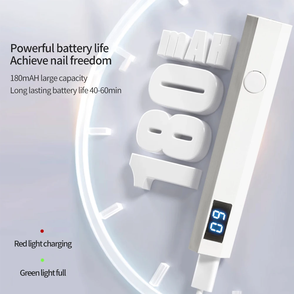 LULAA ポータブルネイル UV LED ランプ充電式爪用ジェルポリッシュ乾燥 2 つのタイマー設定付き乾燥ランプネイルアートツール DIY