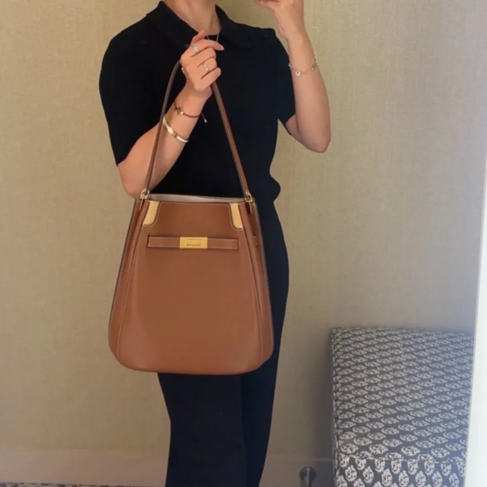 New Bucket Bag Old Money Wind Large Capacity Tote Texture Unique Fashion Bag High Sense Light Luxury Leather Shoulder Armpit - view 6