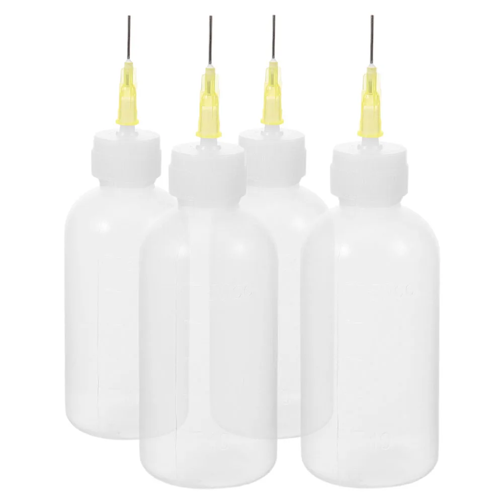 

4 Pcs Plastic Dispensing Bottle Glue Applicator Bottles Alcohol Fine Tip Squeeze