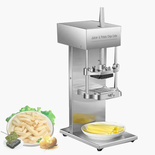 Máquina cortadora de tiras de patatas eléctrica, máquina comercial de patatas fritas, exprimidor, pepino, rábano, lechuga, melón, frutas, tiras cortadas