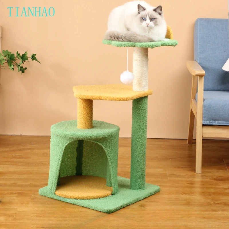 Sisal Multi-Layer Cat Tree Cat Climbing Frame Cat Scratch Post Cats Nest House Space Saving Cats Furniture Cats Toys Interactive