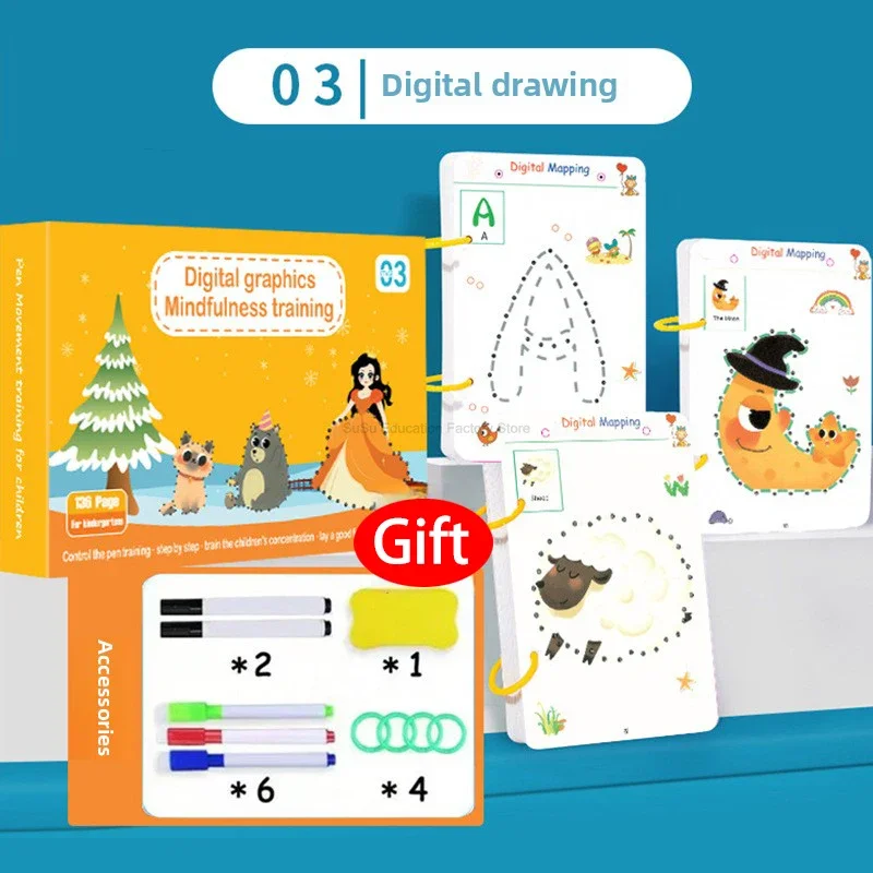 Training Löschbare Magische Tracing Arbeitsbuch Set Stift Steuerung Copybook Karten Training Übungen Puzzle Frühe Bildung Buch