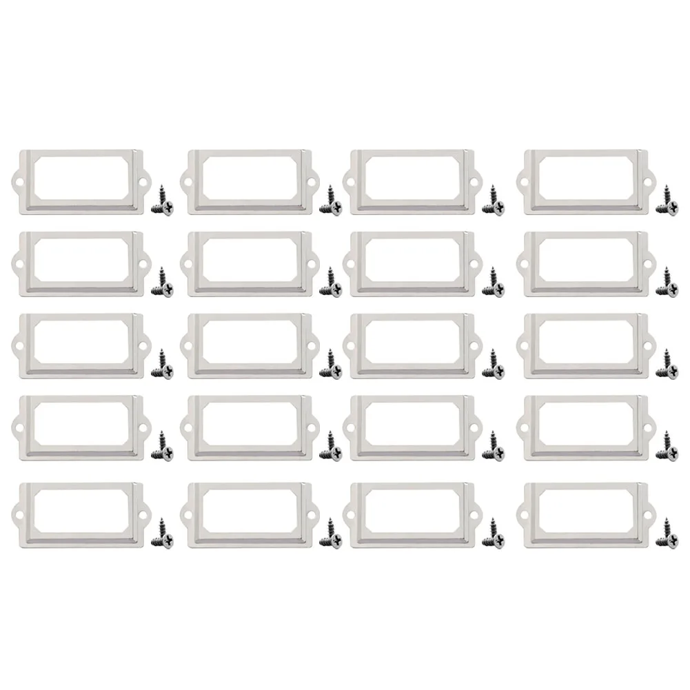 Enhance Your Office Space with 20pcs Bronze Drawer Label Pull Cabinet Frame Handle for Apothecary and File Boxes