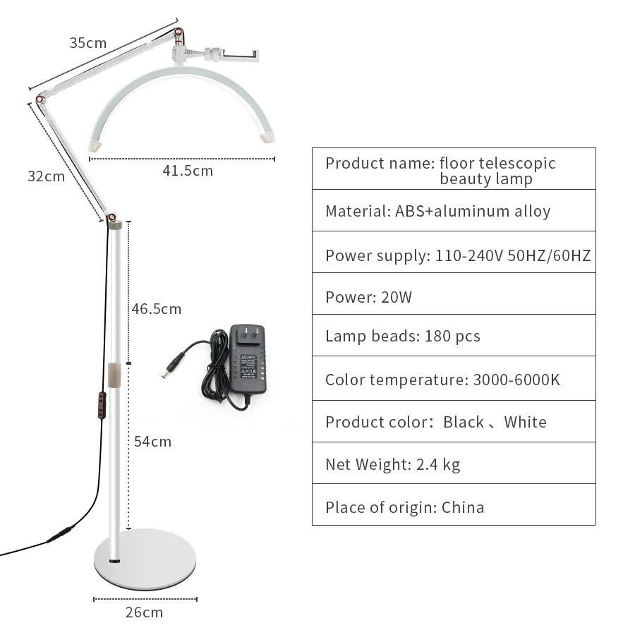 LED Moon Light Modern Half Moon Beauty Lamp ring moon Floor Mounted Eyebrow Tattoo Beauty Salon Eyelash Extension Lamp