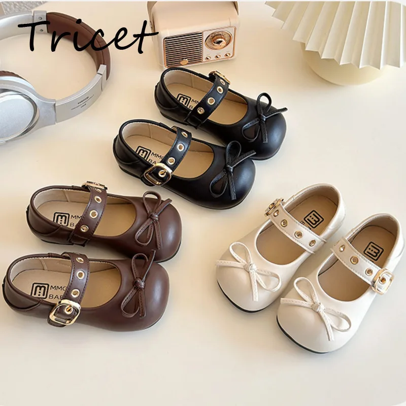 

Spring Autumn Solid Girls Flats Shoes Bow Shallow Toddler Kids Fashion Shoes Party Hook Loop Toddler Children Mary Janes