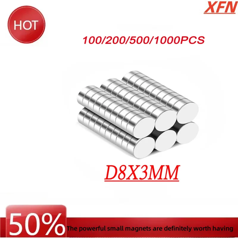 100/200/500/1000Pcs NdFeB Small Round Strong 8mmx3mm  Magnet 8x3 Powerful Magnets 8x3mm Disc  Neodymium magnets Super Strong 8*3