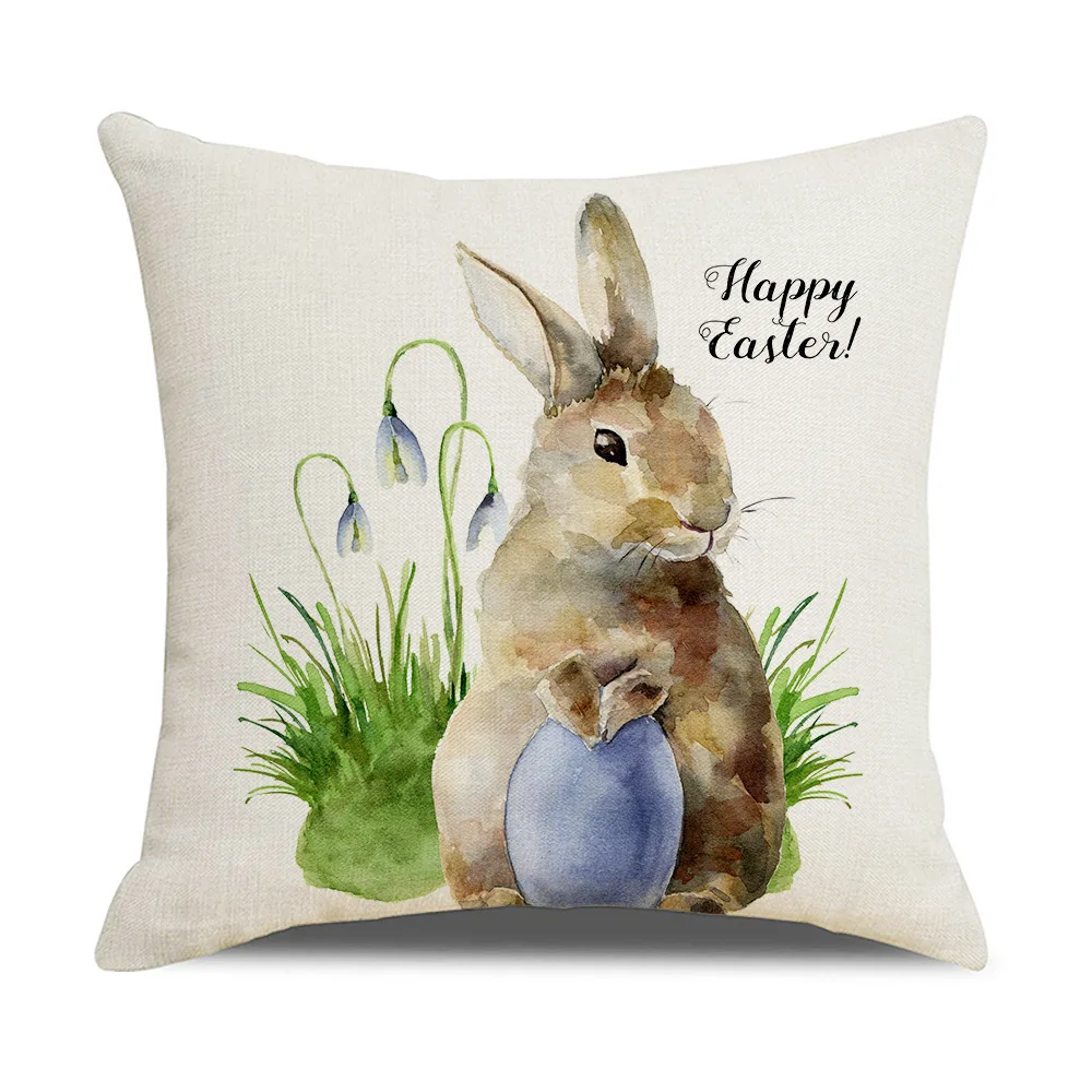 Home Decoration Easter Rabbit Printing Series Pillow Cushion Sands  Set bedroom Living room funda de almohada