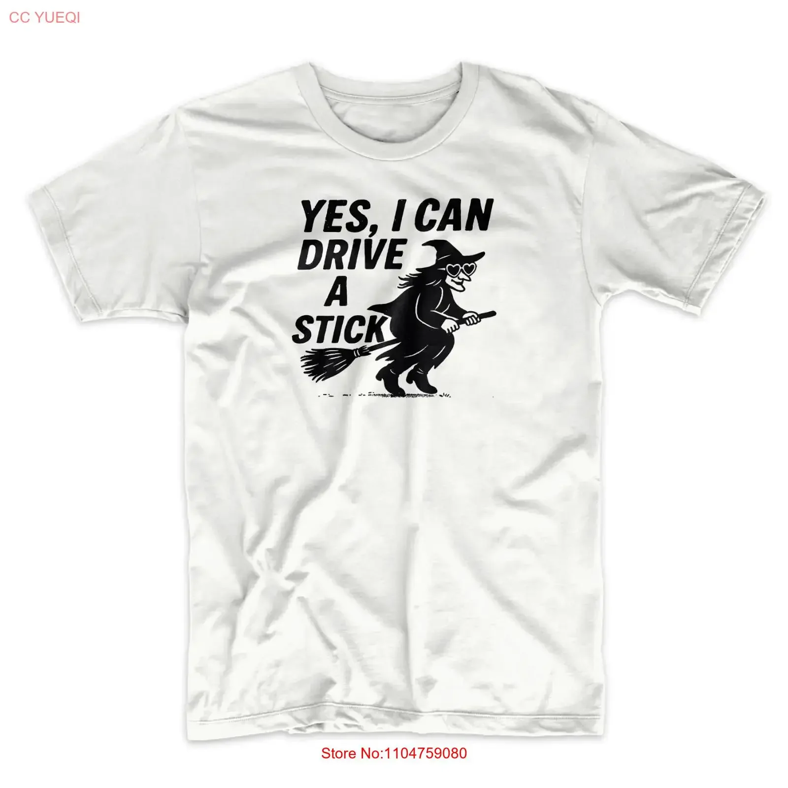 Yes I Can Drive A Stick Funny Witch Halloween Holiday T Shirt vintage Washed graphic Casual Stylish fashion Versatile Soft