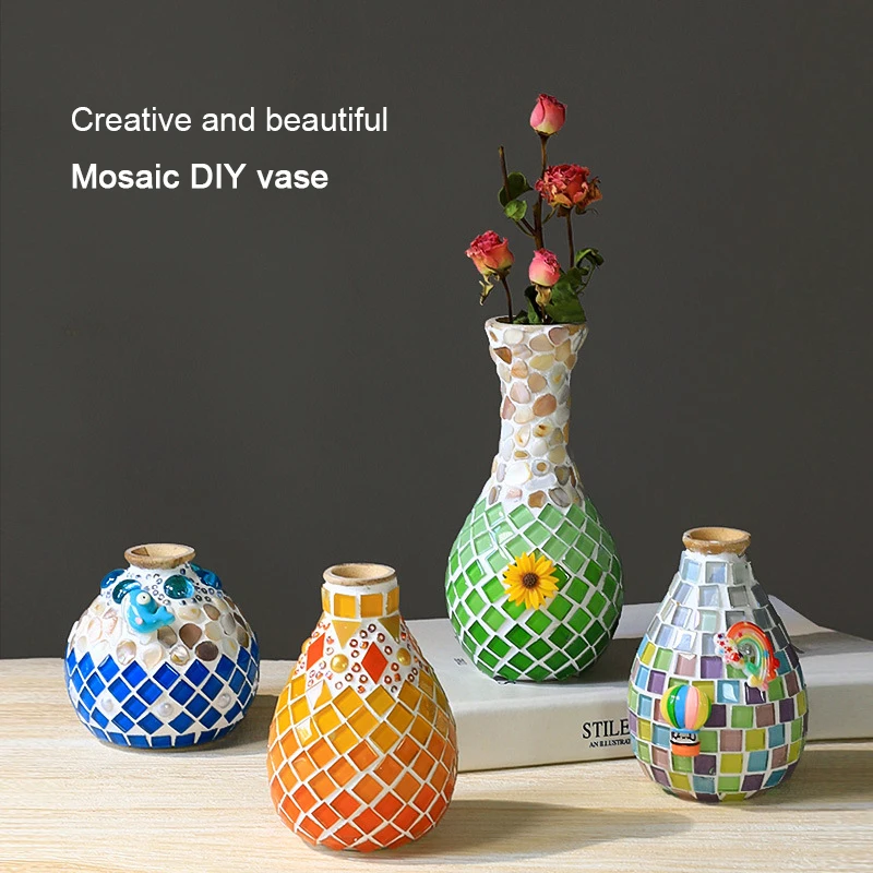 

2026 Mosaic Vase Children DIY Handmade Creative Vase Parent Child Handmade Gift Kindergarten Early Education