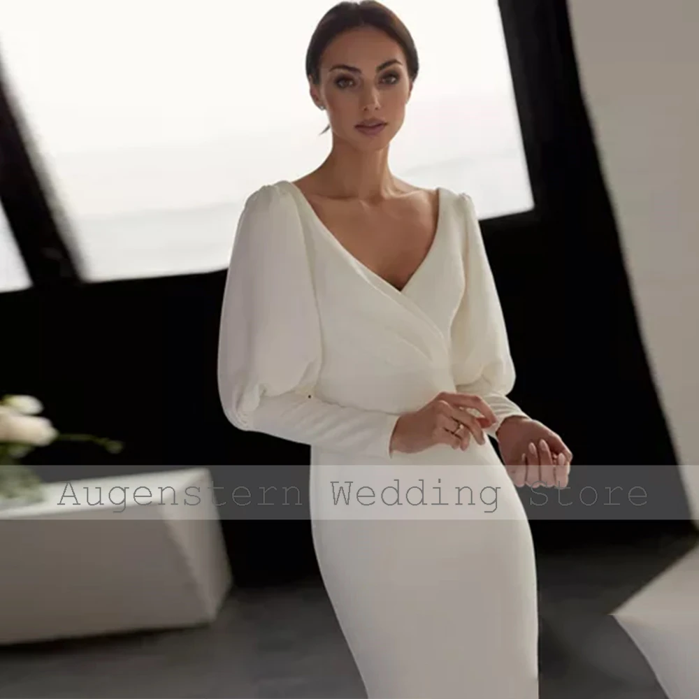 Elegante mãe da noiva vestidos jérsei bainha/coluna vestido de convidado de casamento marfim com decote em v pérola botão festa de casamento midi vestido