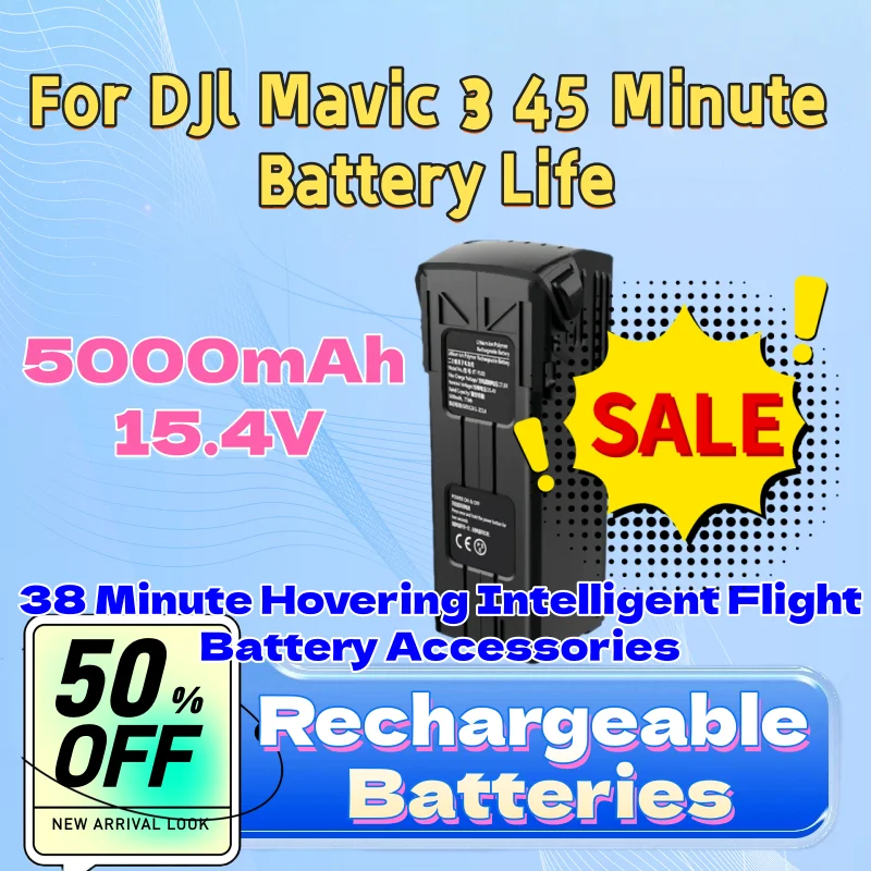 

5000mAh 15.4V Drone Batterys for DJl Mavic 3 45 Minute Battery Life or 38 Minute Hovering Intelligent Flight Battery Accessories