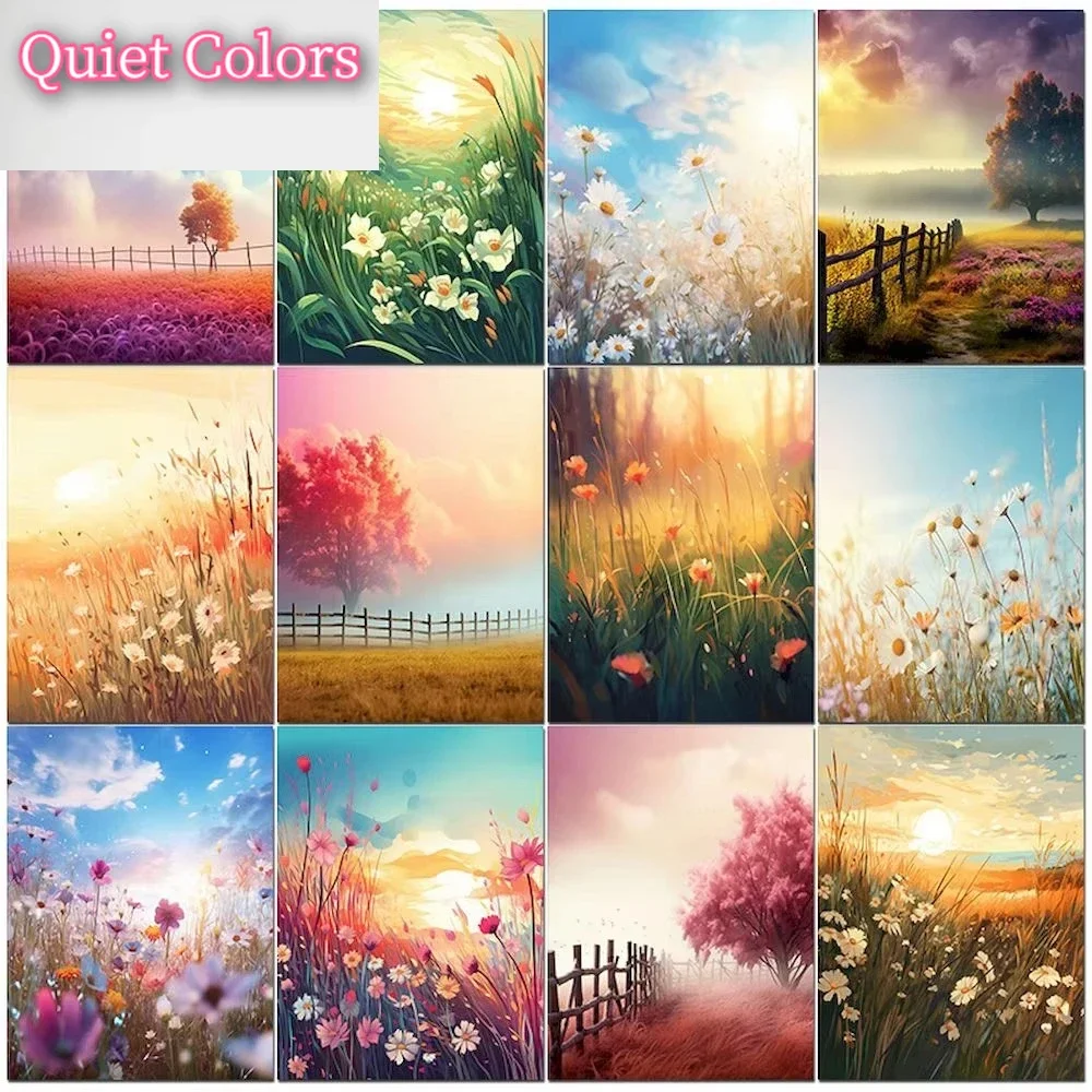 Modern Diy Painting By Numbers Kits Scenery Picture Of Coloring By Numbers Acrylic Paint Flower For Adults Diy Gift--frameless