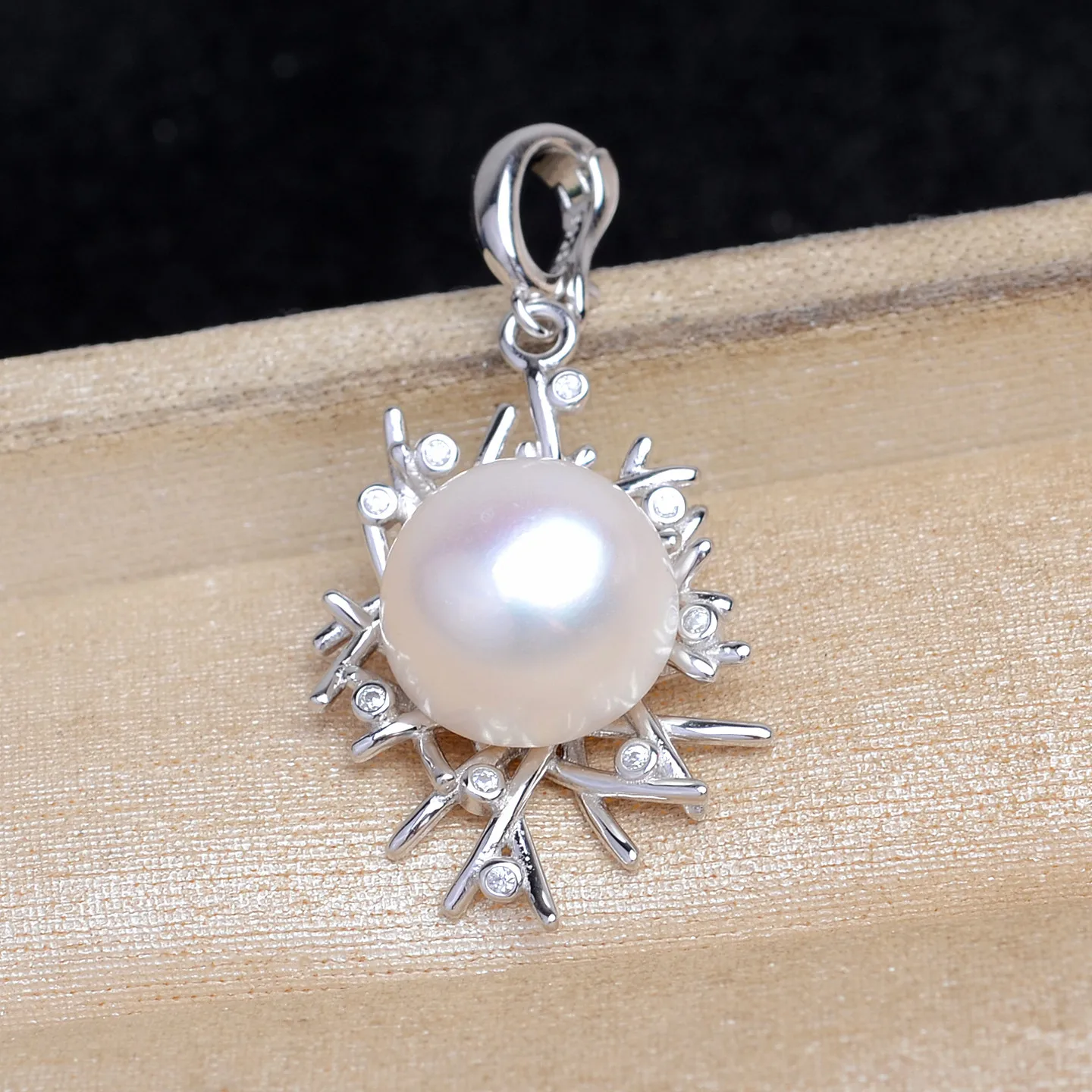 Wholesale 925 Sterling Silver Pendant Mounts Base Findings Settings Mountings Jewelry Fittings for 12-13mm Pearls 3pcs/lot