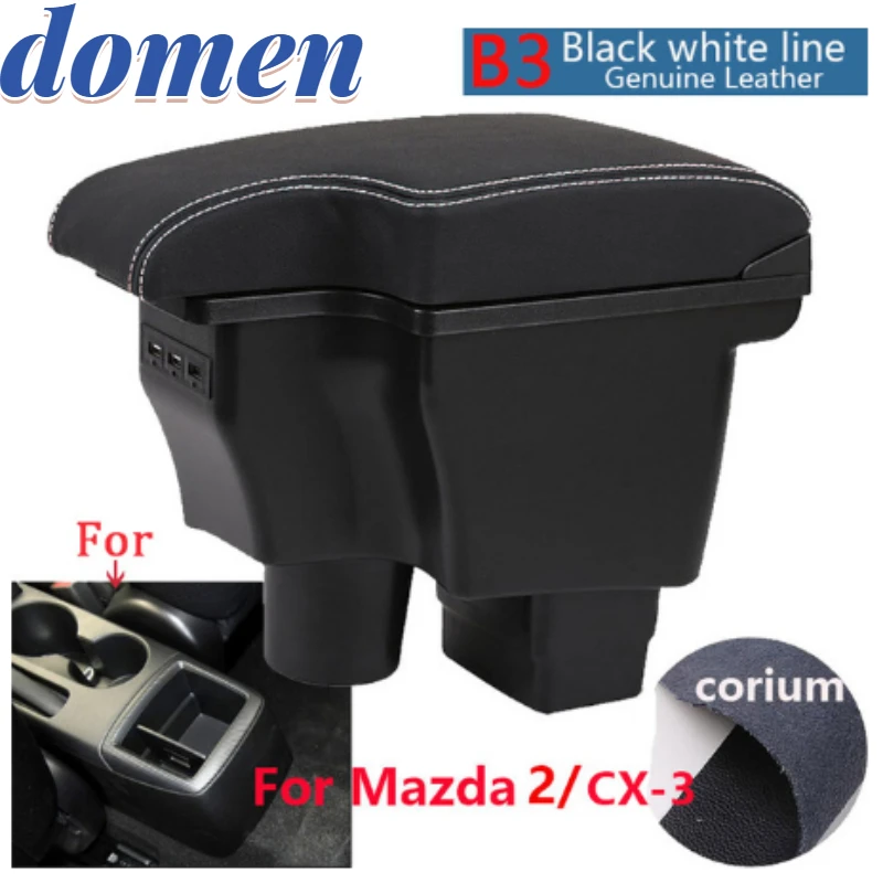 

For Mazda CX-3 Armrest box Retrofit For Mazda 2 skyactiv version cx3 CX-3 Car Armrest Storage box car accessories Charging USB