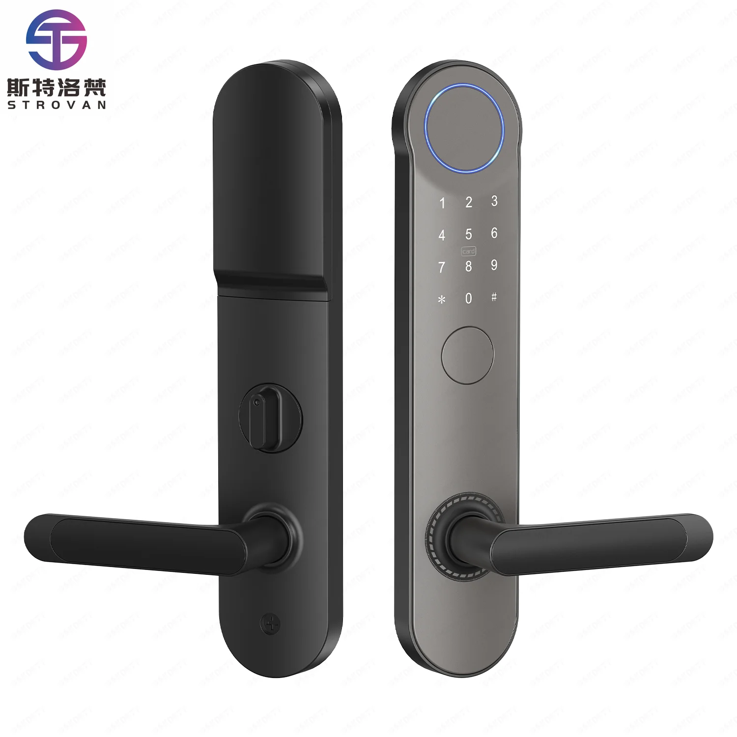 Hotel Card Waterproof Smart Door Lock Electronic Security App  Rotating Standard Mortise Wood Door