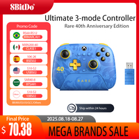 8BitDo Ultimate 3-mode Wireless Controller for Xbox, Rare 40th Anniversary Edition Gamepad for Xbox One, Apple, PC， Android
