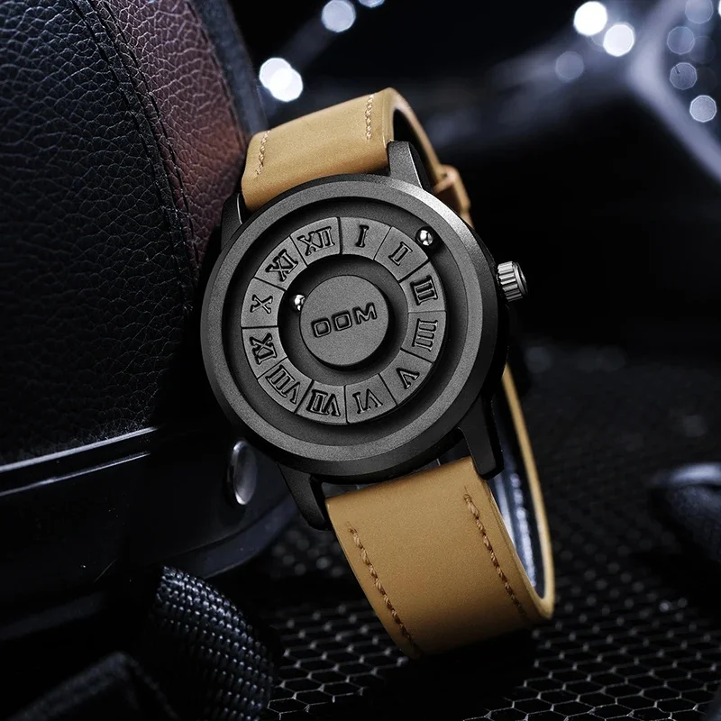 DOM 1345 Original Rolling Magnetic Ball Rotating Men's Watch Quartz 2025 Cool Waterproof Men's Watch Best Gift Reloj Hombre