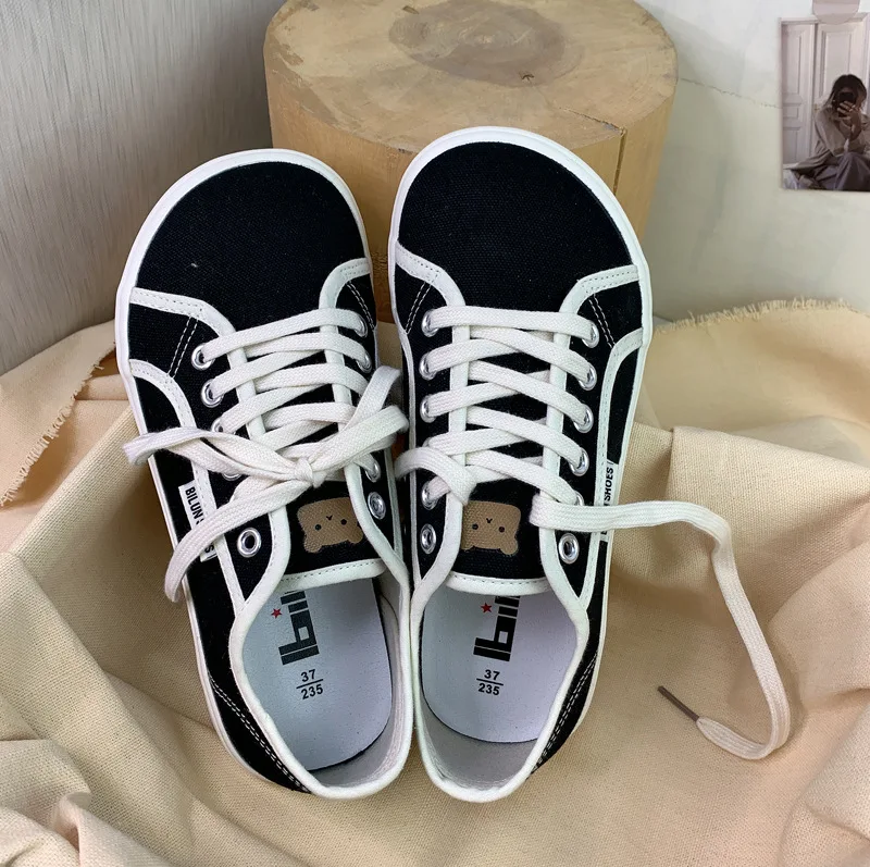 Zapatillas de deporte de lona con plataforma para Mujer, zapatos planos con cordones, Tenis planos, informales, de verano