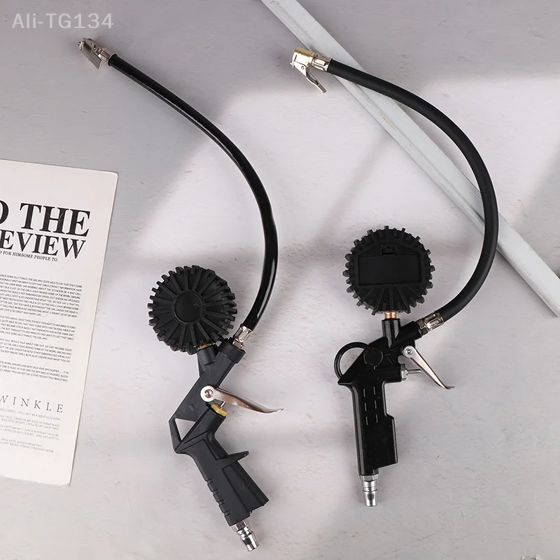 Multifunctional 220PSI Car & Motorcycle Tire Air Pressure Monitoring Gauge Tester Air Compressor Dial Meter Inflator Pump Tool