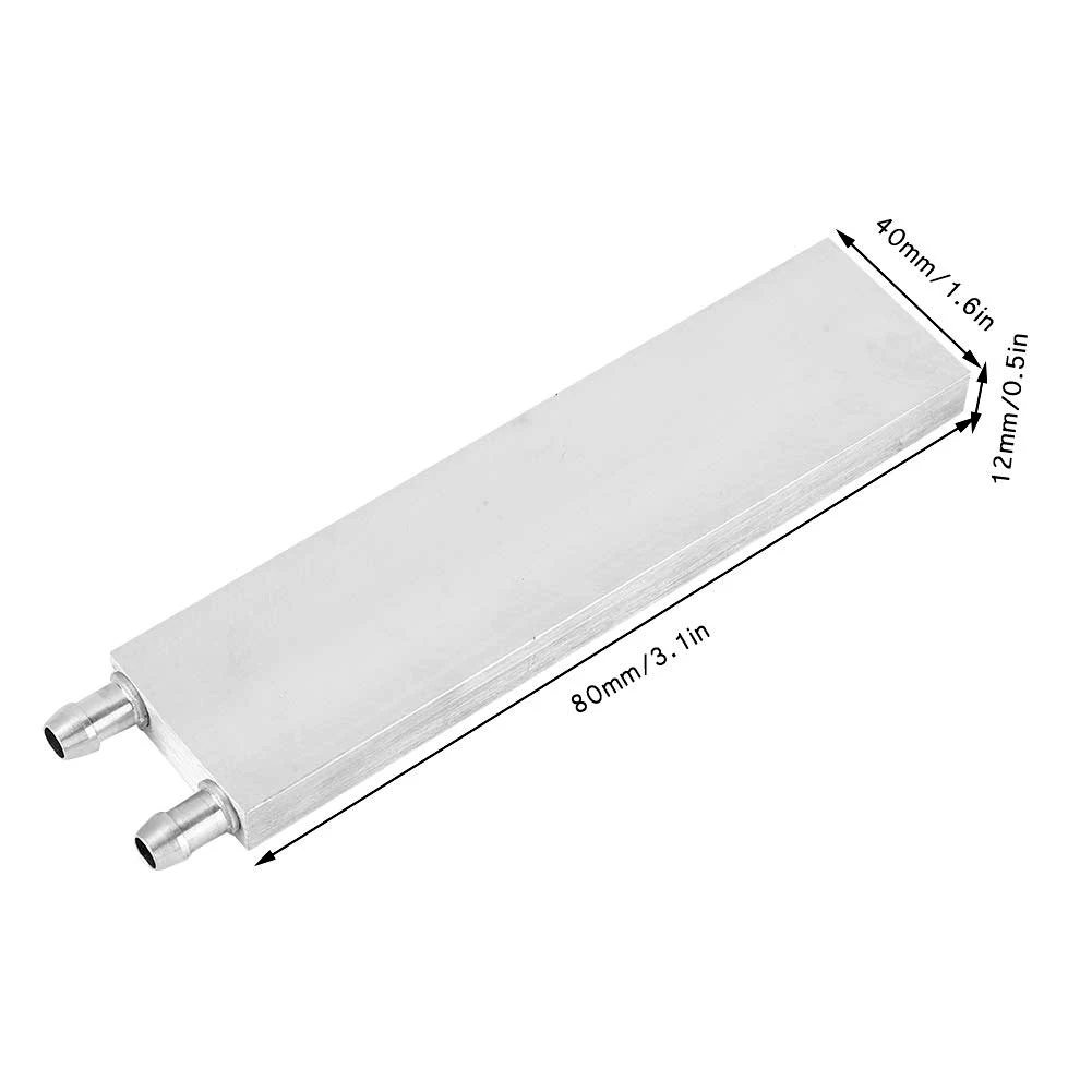A45U الألومنيوم كتلة تبريد المياه 80X40X12mm برودة للكمبيوتر وحدة المعالجة المركزية المبرد