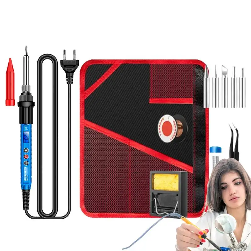 

Electronic Soldering Kit 11-Piece Portable 60W Soldering Iron Pen Thermostatic Digital Display Electric Soldering Pencil Welding