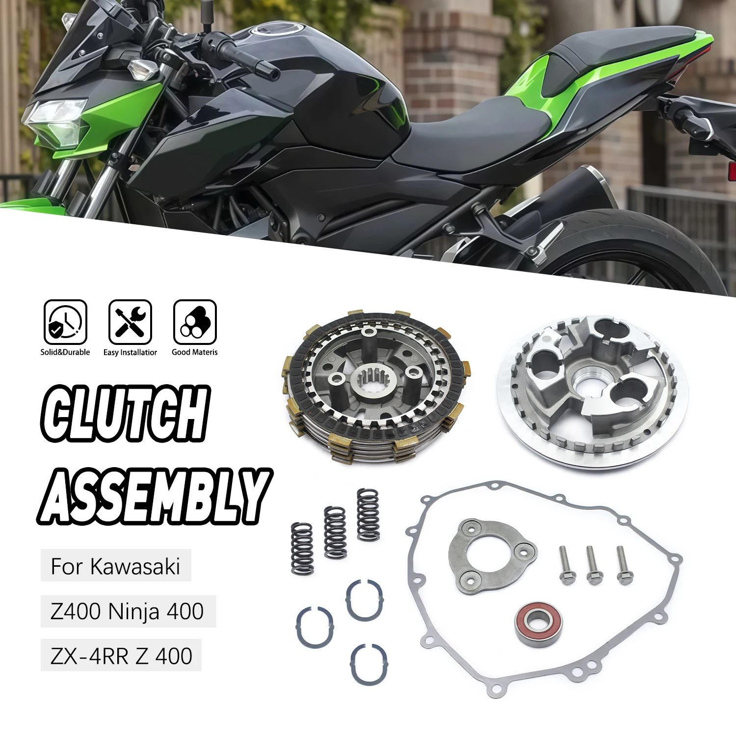 

For Kawasaki Ninja 400 Ninja 400 2018-2024 Clutch System Gasket Kit Center Inner Hub & Outer Pressure Plate Motorcycle Parts