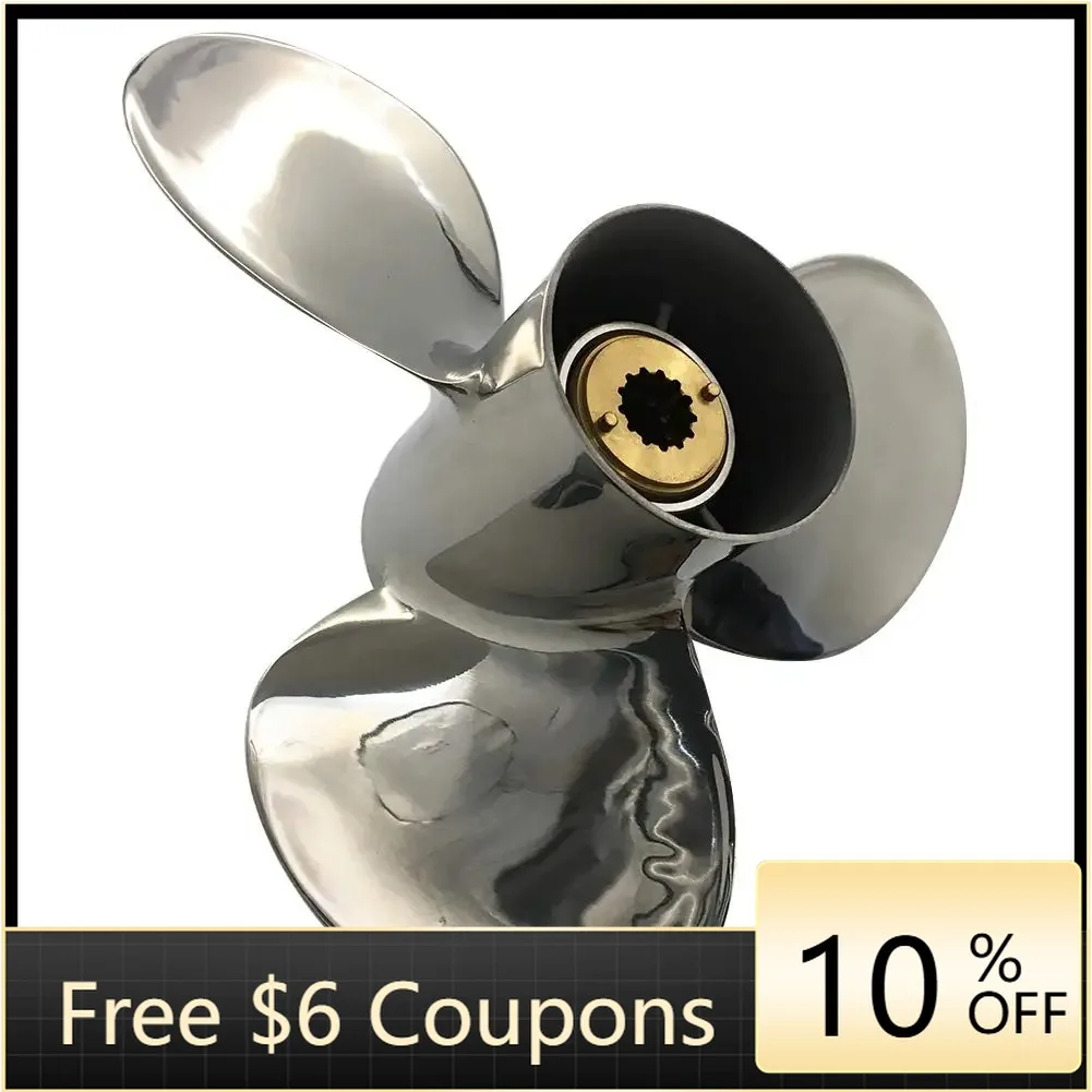 

ffbNew Condition Stainless Steel Propeller 11-3/8*12\" for Outboard Engine Matched with 25-70 Marine Outboard Motors