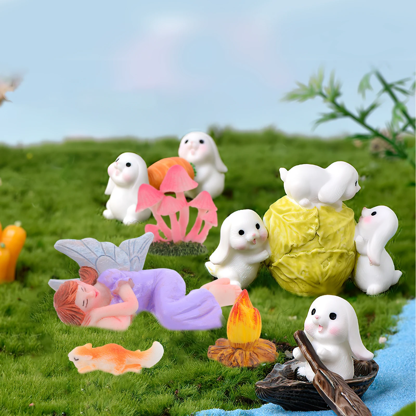 

5 Pcs Garden Decorations Snail Ornaments Flower Fairy Sculpture Figurine niture Bonsai Figurines Snails
