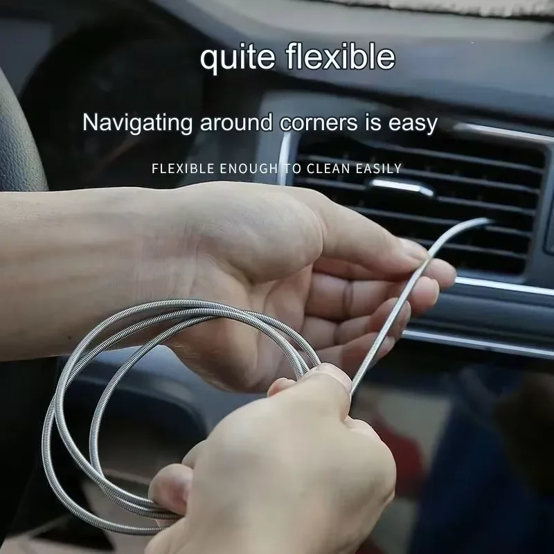 1 pair auto sunroof drain remover Flexible pipe cleaning kit Car 1.5m brush / 550ml water ejector Clean car drain hole tools set