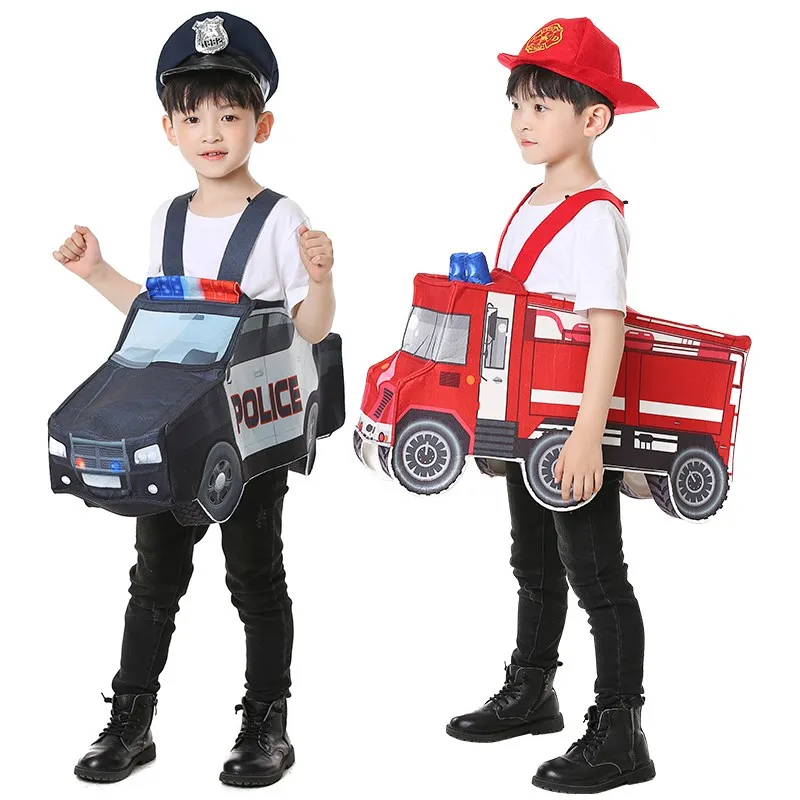 Creative loween Performance Clothes Children's Fire Tru Police Car School Bus Train Costume Toddler Performance Outfit