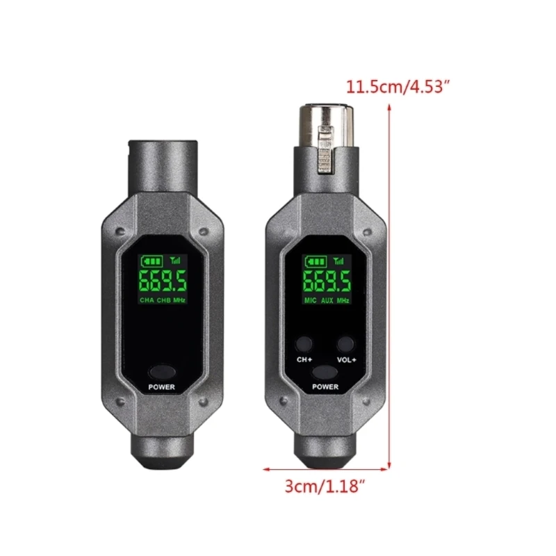 Adaptador sistema microfone sem fio, metal qualidade 48v, transmissor receptor, para resultado profissional, sinal