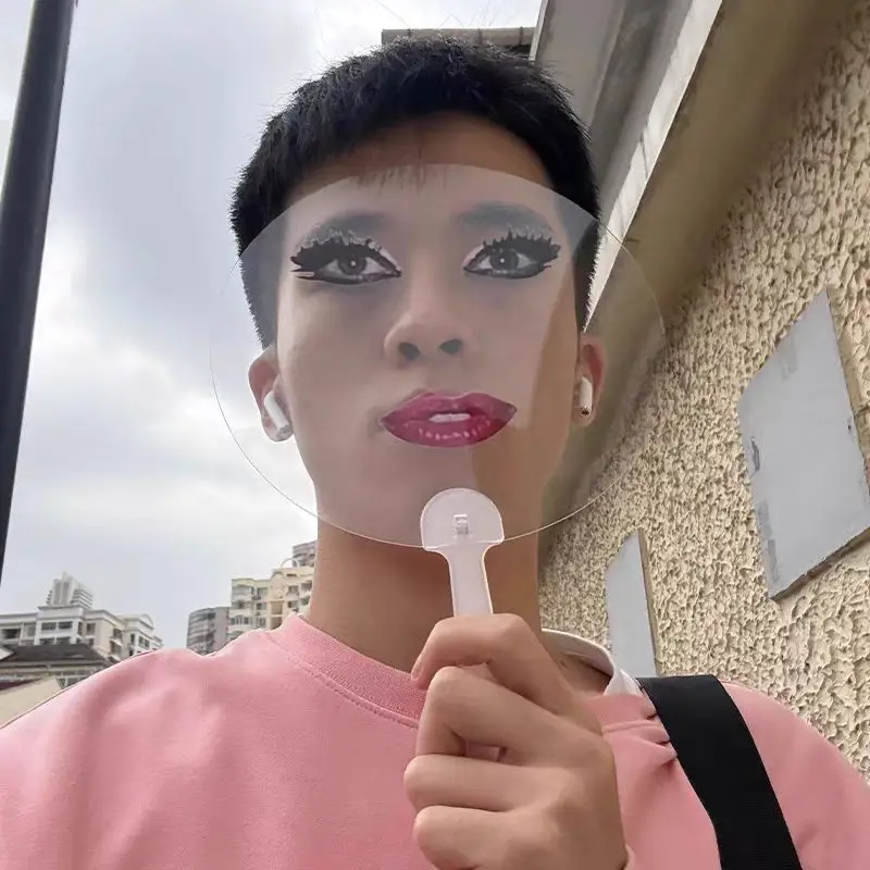 

One Step Makeup Fan gaga Star Concert Expression Package Support Fan Transparent Compulsion Weird Props Surprise Lady Gift