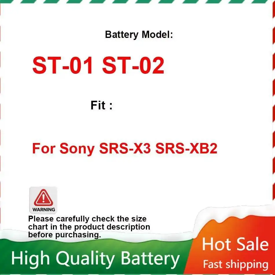 

Аккумулятор динамика емкостью 3100 мАч для Sony Srs-X3 Srs-XB2 с быстрой зарядкой ST-01 ST-02