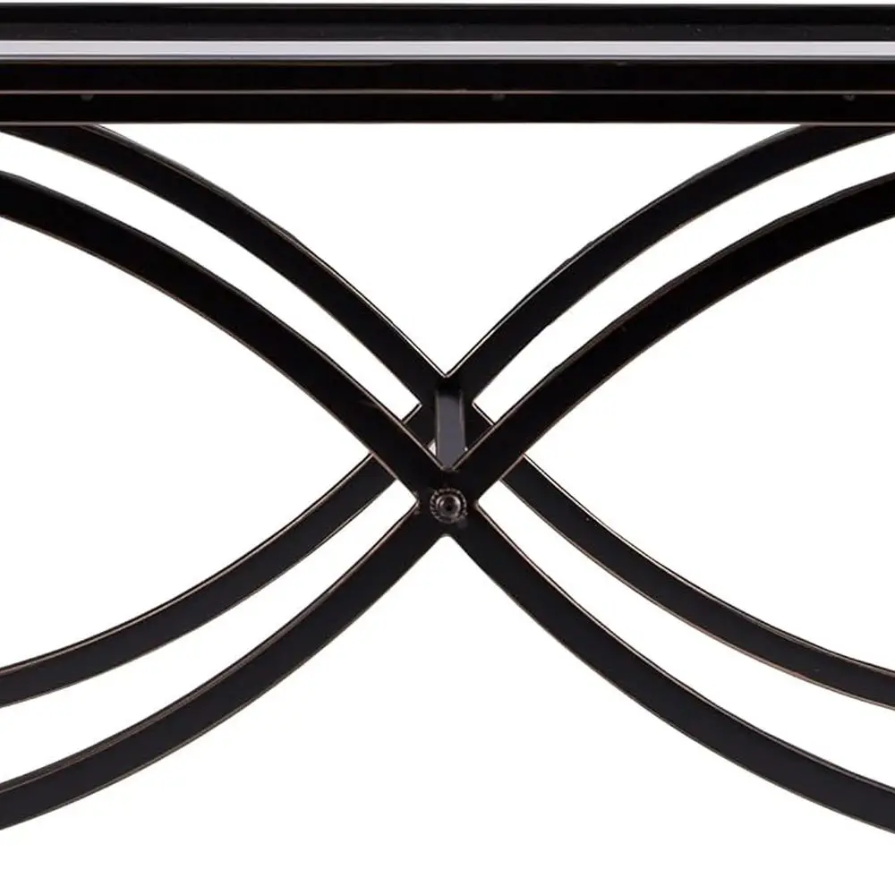 طاولة قهوة من الزجاج المقسى من النحاس الأسود المتعثر