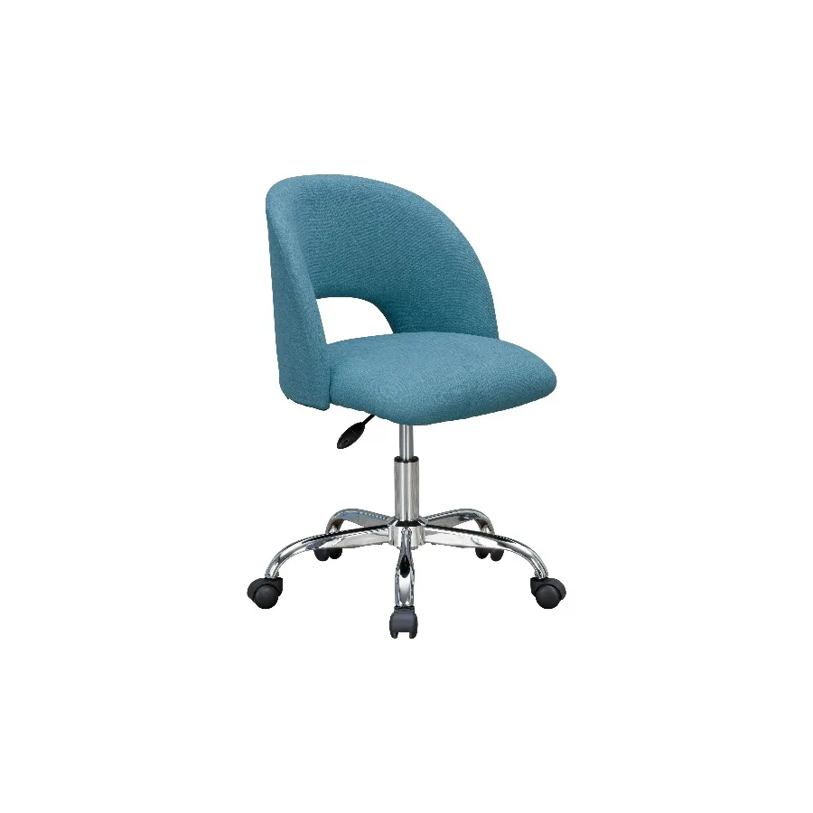 Mainstays Teal Fabric Open‑Back Office Upholstered Swivel Adjustable Height Padded Desk Chair Teens Adults Home Office Study