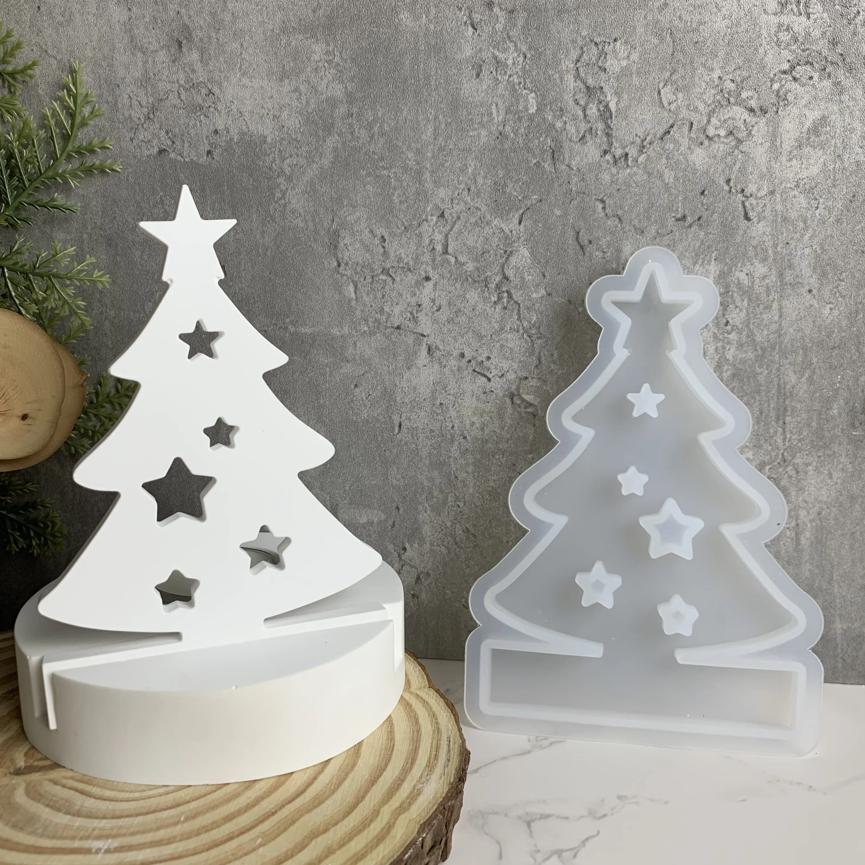 Christmas Series Candle Holder Silicone Mold DIY Snowman Elk House Candlestick Ornament Resin Mould 3D Gypsum Crafts Home Decor
