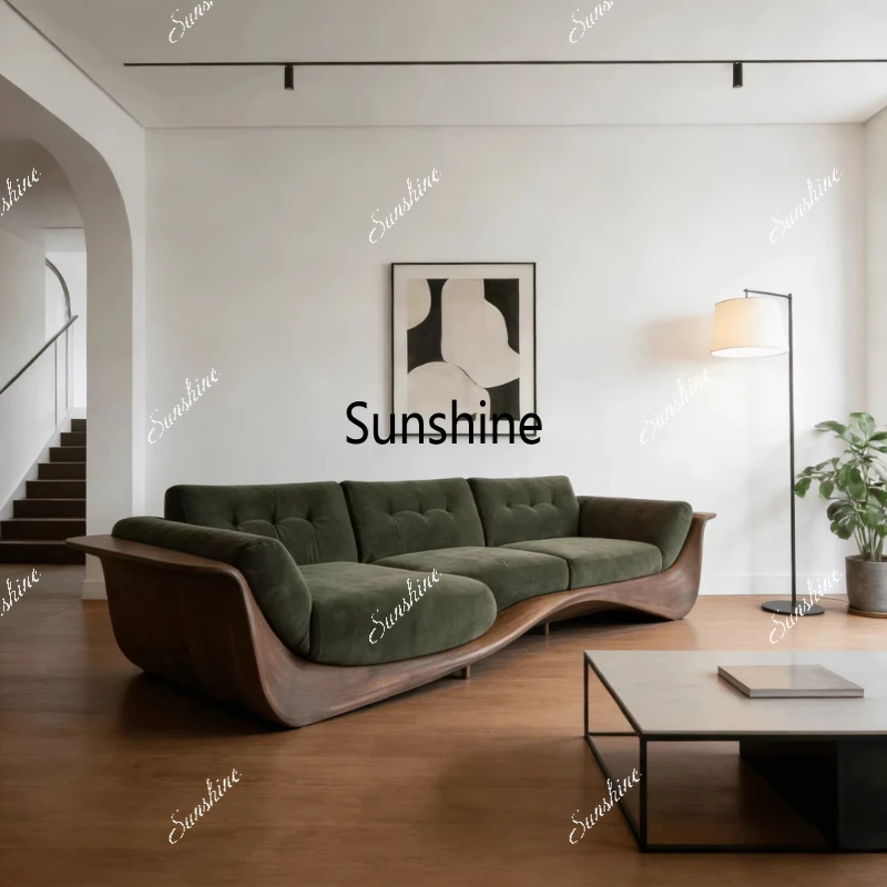 

New Chinese design, solid wood sofa living room, reception furniture