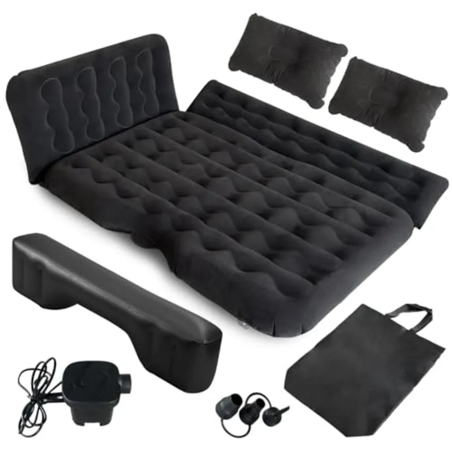 

Надувной автомобильный матрас для заднего сиденья - утолщенная двуспальная кровать с воздушным насосом, портативный складной матрас для внедорожника, для дома и путешествий