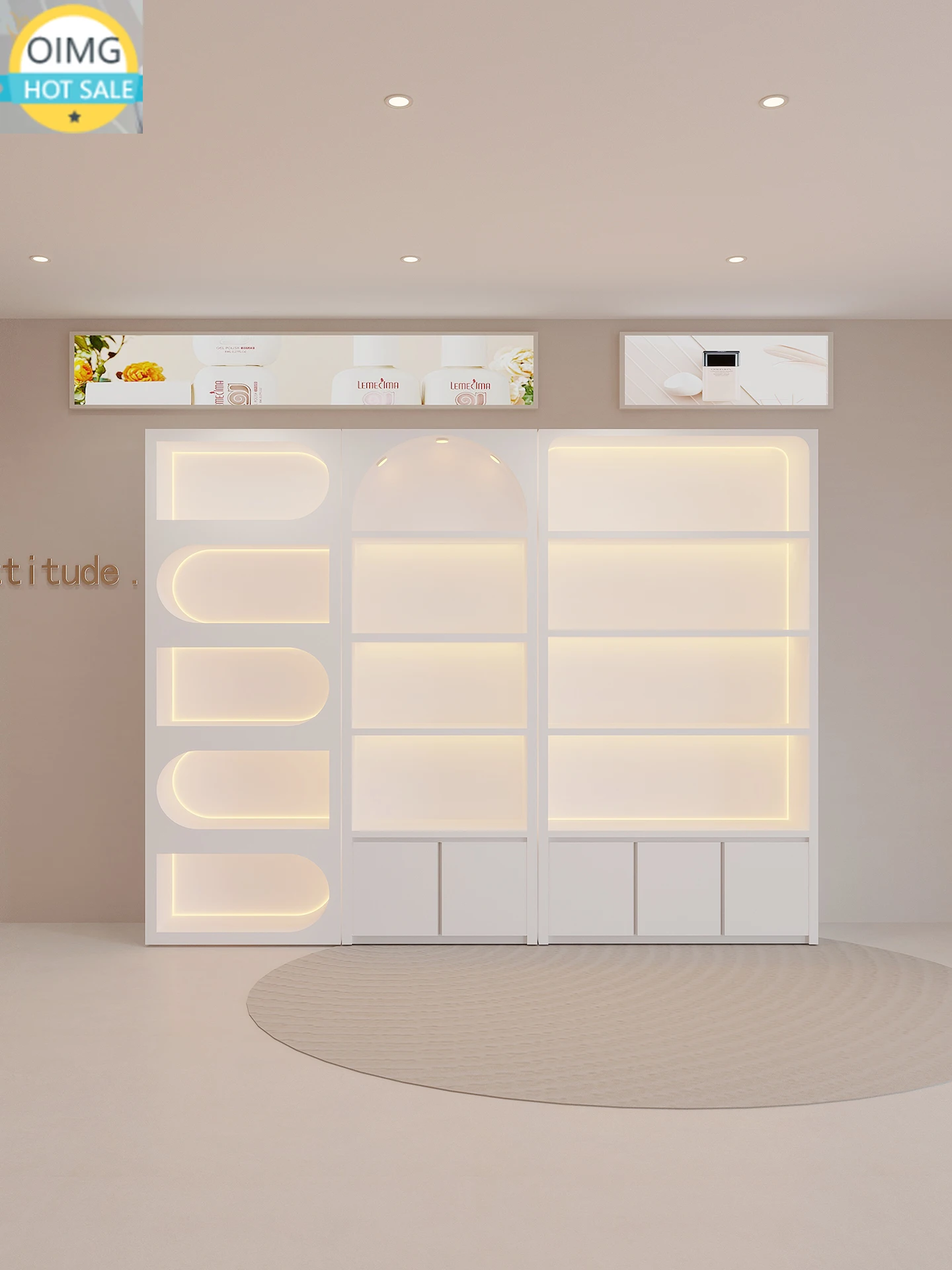 Painting Display Cabinet Cosmetics Beauty Display Cabinet Skin Care Nail Salon Cabinet Goods Counter