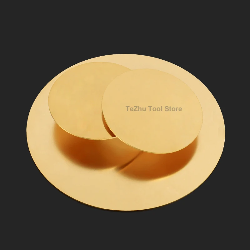 Dia 50-300mm Brass Round Plate Brass Disc Sheet Brass Gasket Round Plate Board DIY Material Thickness 0.3-5mm