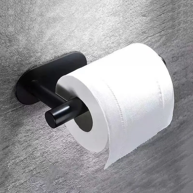 Self-Adhesive Toilet Paper Holder Bathroom Stainless Towel Holder Toilet Punch-free Roll Paper Holder Kitchen Hook Storage Holde