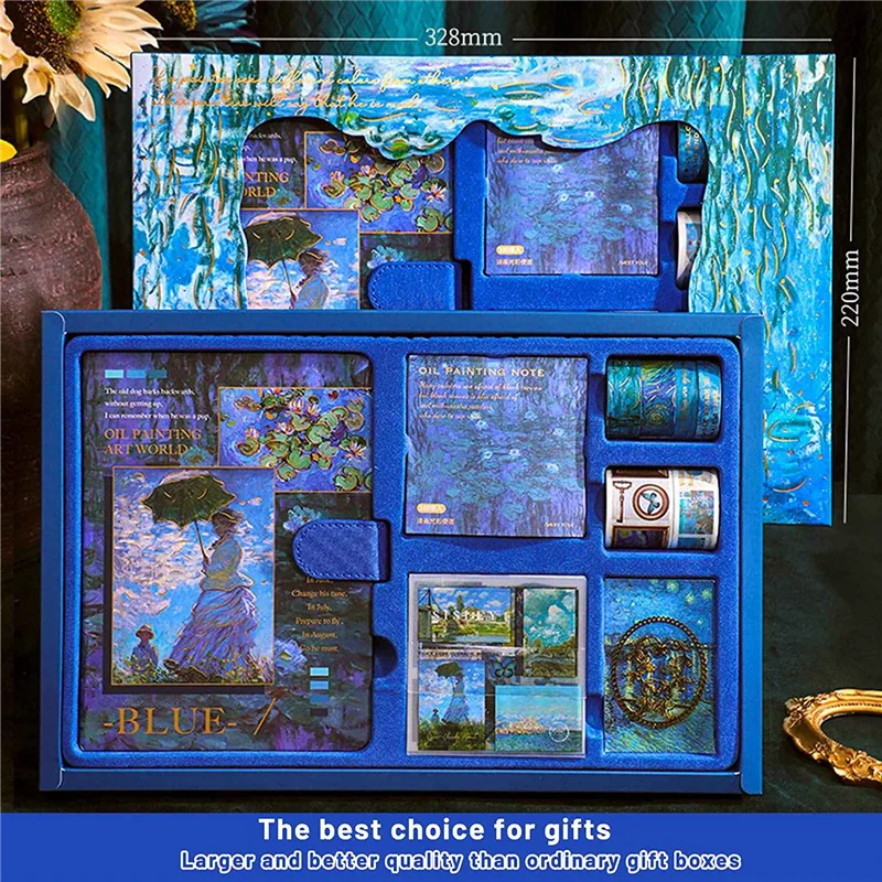 

Aesthetic Scrapbook Journaling Kit,Vintage Oil Painting B6 Notebook Scrapbooking Supplies Art Stickers-ABGL