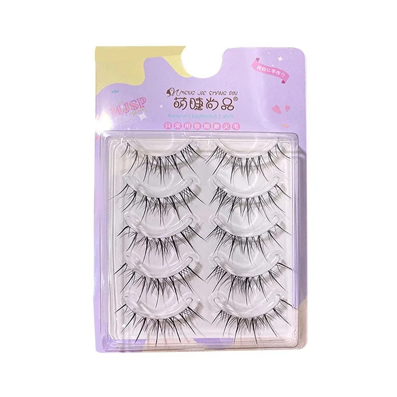 Cute eyelashes Fashion Thai Fairy false eyelashes Mom Feeling cos Thai makeup clear stem novice demon false eyelashes