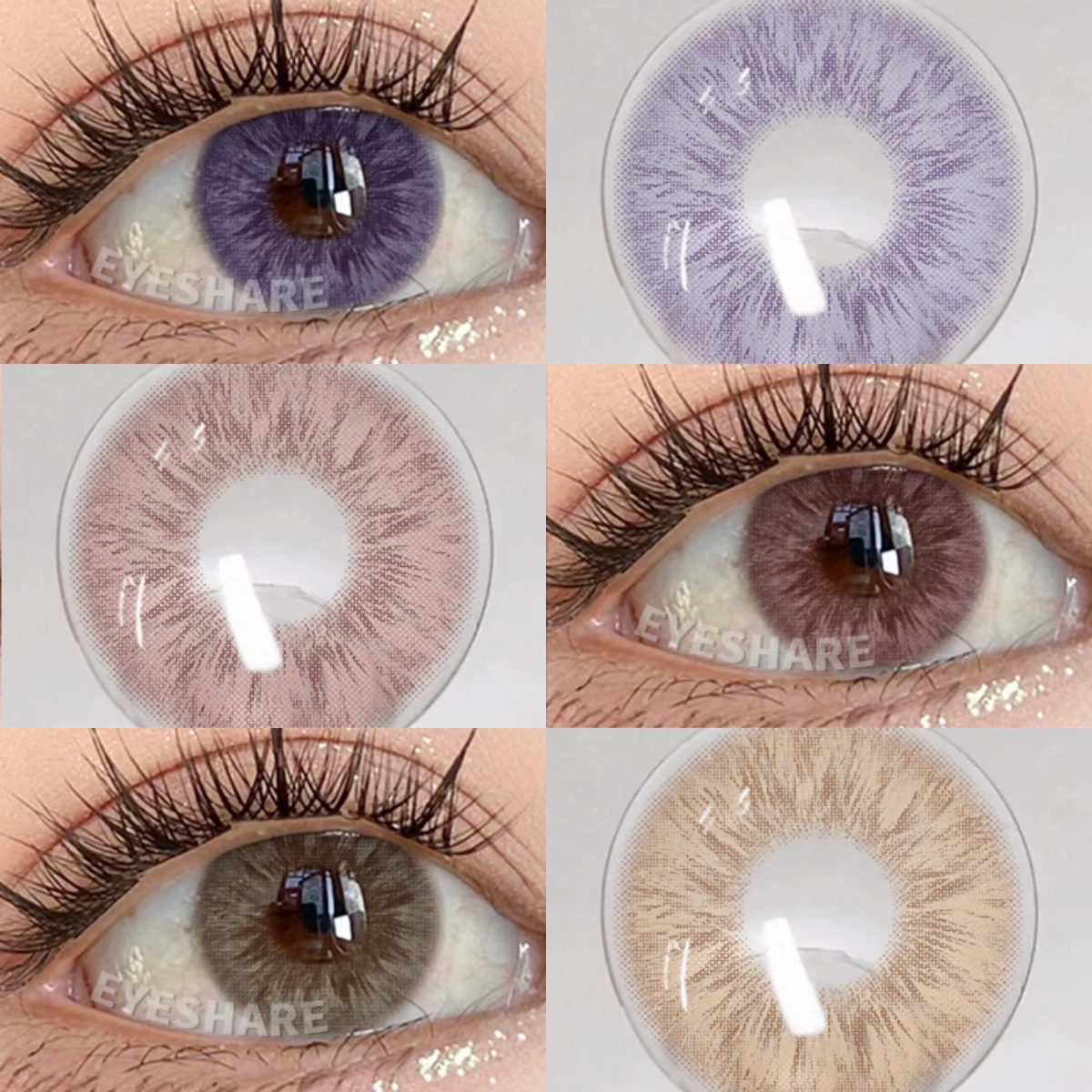 EYESHARE 1 Pair Natural Color Contact Lenses Pink Contact Purple Gray Eye Colored Lenses Colorful Makeup Soft Beautiful Pupil