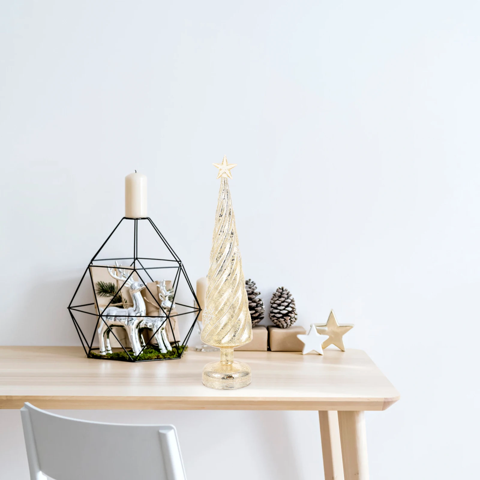 

Crystal Glowing Xmas Ornament Christmas Tree Shaped Night Lamp Festival Desktop Craft Decor LED Holiday Bedside Light